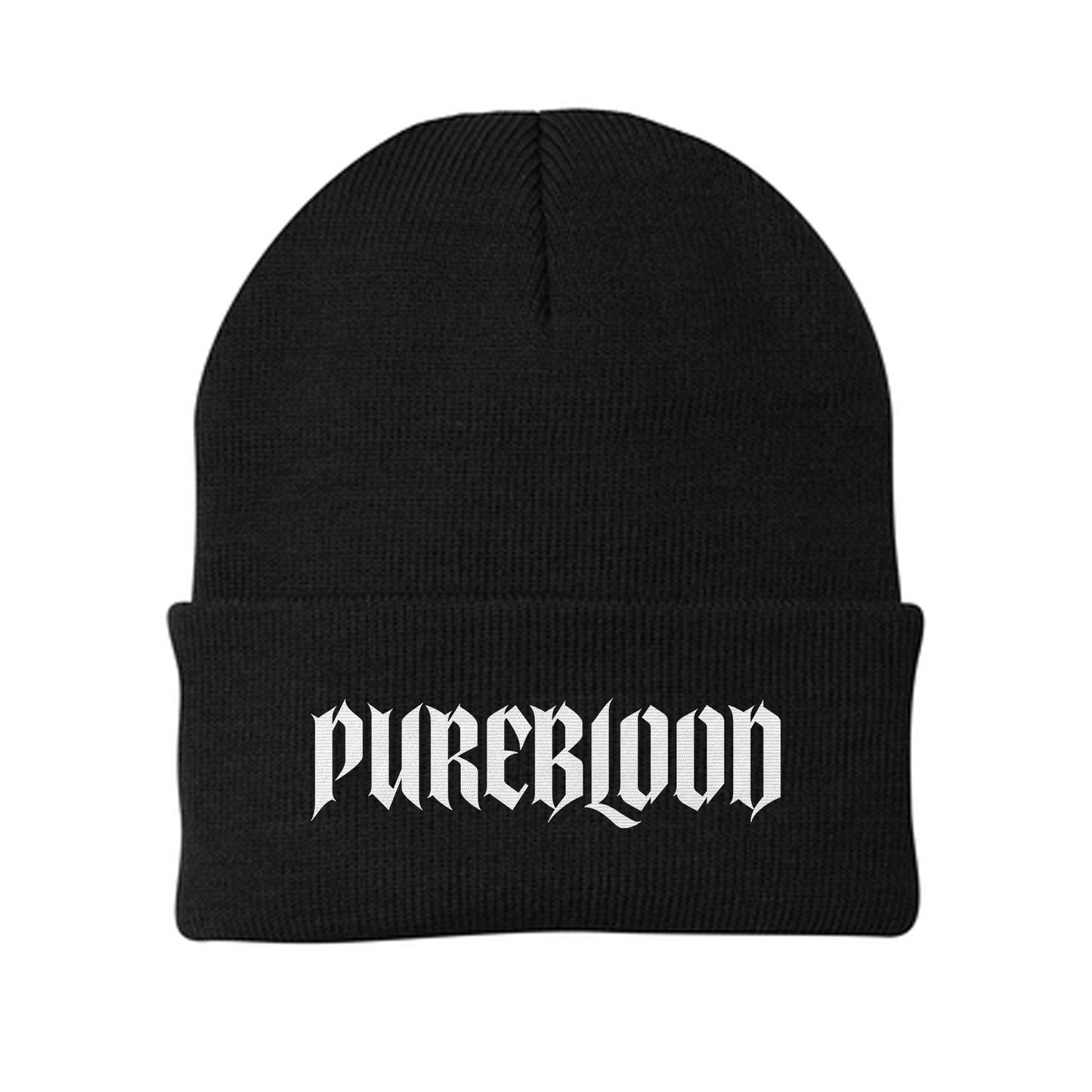 "Ghost" Beanie White on Black